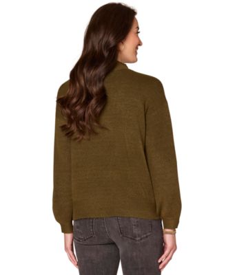 Petite Embellished Mock-Neck Sweater