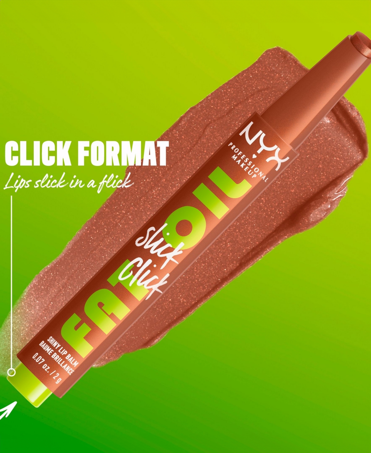 Nyx Professional Makeup Fat Oil Slick Click Lip Balm, 0.07 Oz.