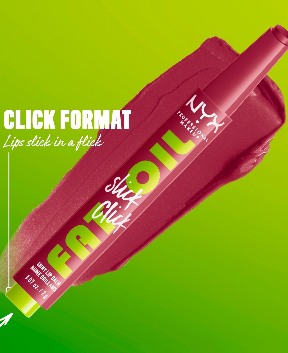 Nyx Professional Makeup Fat Oil Slick Click Lip Balm, 0.07 Oz.