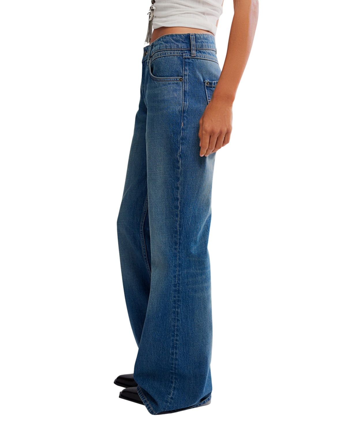 Free People Women's West Coast Relaxed Straight Fit Jeans
