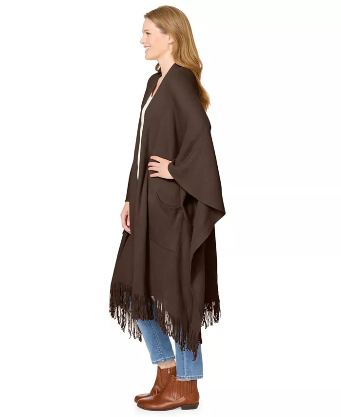 Women's Within Fringed Cape Sweater - thumbnail 6