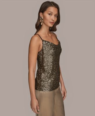 Women's Metallic Sequin Camisole Top