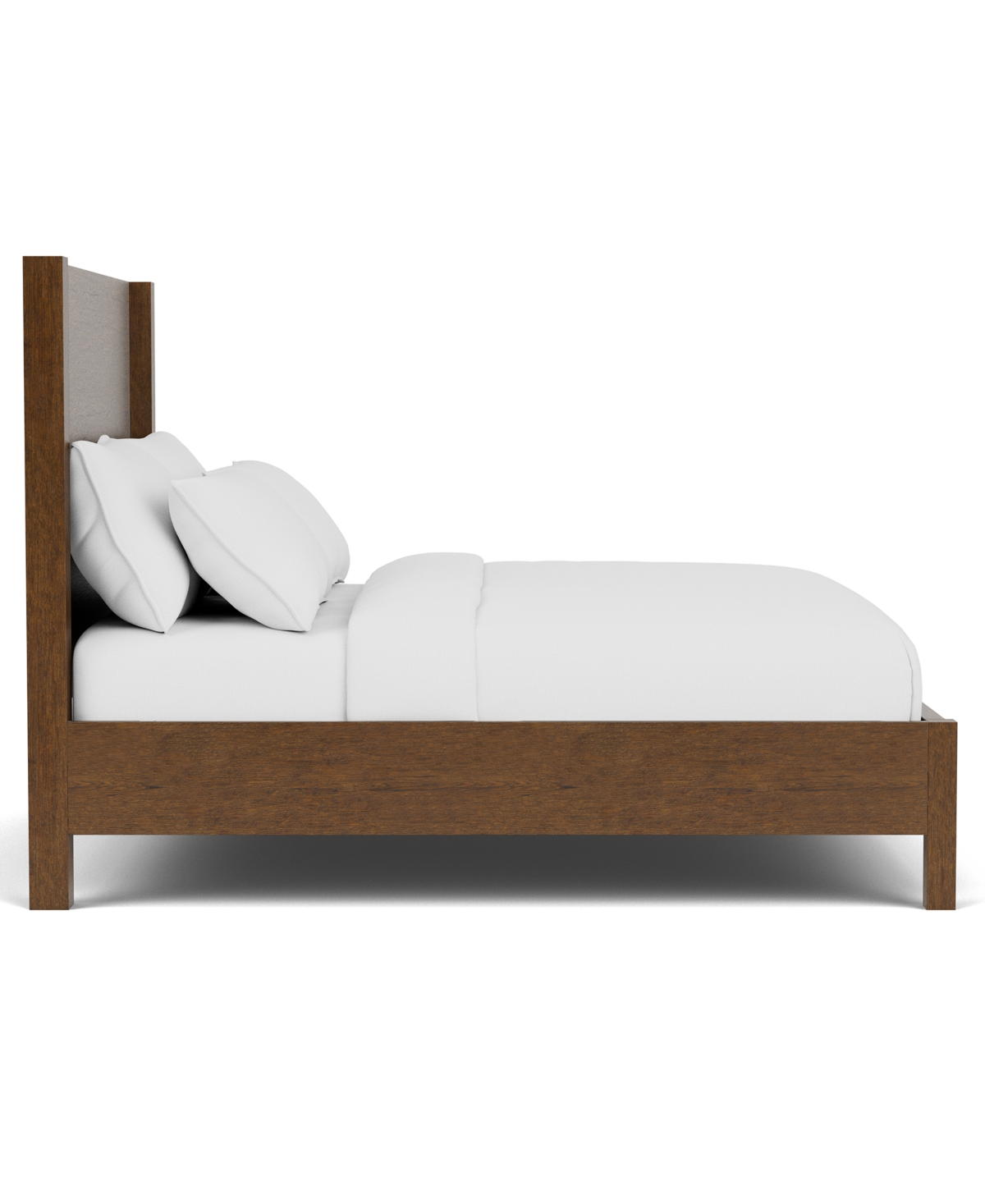 Macy's Furniture 88.25" Davie Cracked Oak And Fabric Queen Panel Bed In Brown