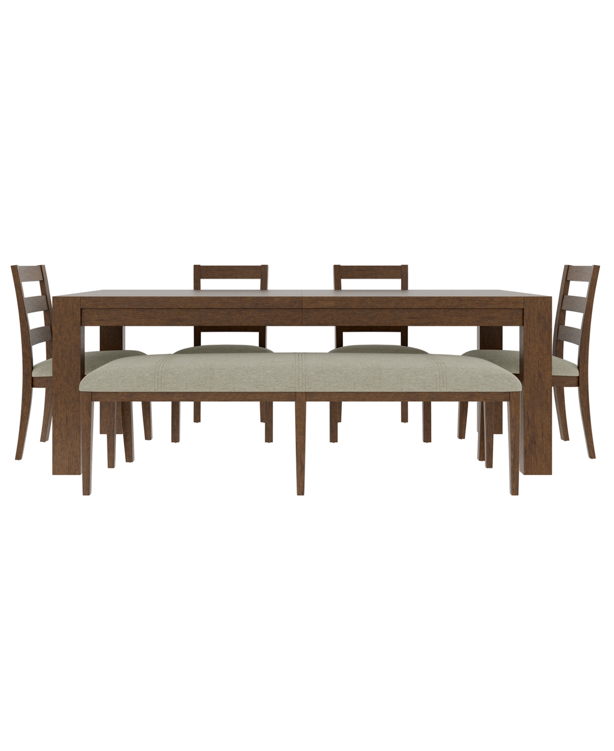 Macy's Furniture Davie Cracked Oak And Fabric Rectangle 6-pc. Dining Set