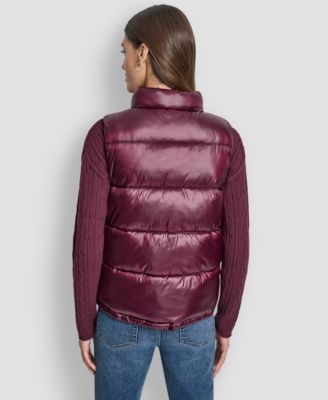 Women's Quilted Mock Neck Puffer Vest Jacket