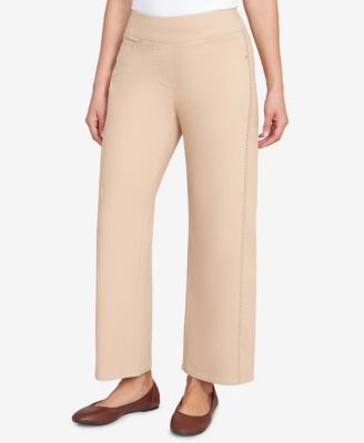 Petite Embroidered Stretch Pull-On Pants