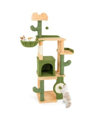 63'' Cactus Cat Tree for Indoor Cats w/ Sisal Scratching Posts & Board Condo