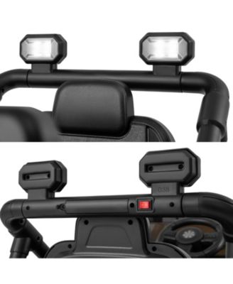 12V Kids Ride on Truck Car with Remote Control Threaded Wheels and 3 Speeds-White