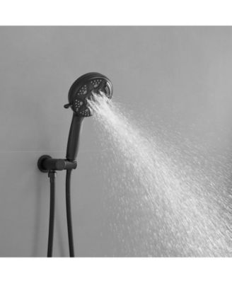 Single-Handle 1-Spray Round Rain Shower Faucet Set with Rain Shower Head & Hand Shower in Brushed Nickel (Valve Included)