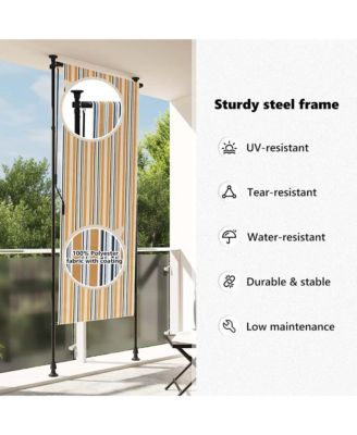 Outdoor Roller Blind Yellow and White