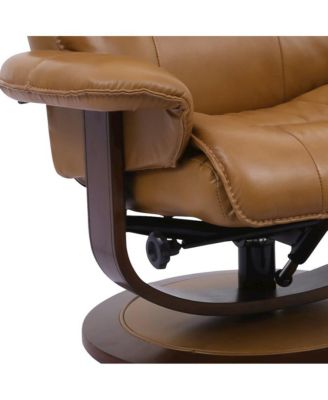 1 piece Top Grain Leather Manual Reclining Swivel Chair