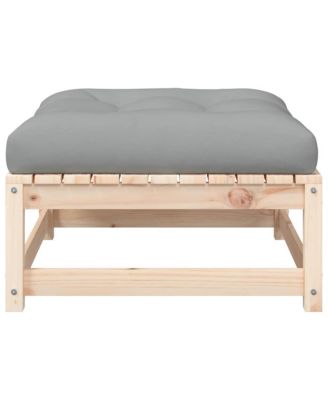 Patio Sofa Gray, Natural Wood