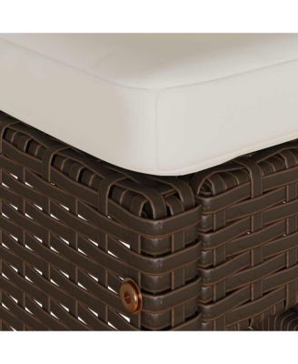 Garden Bar Stool Set of 4 Brown, Cream white