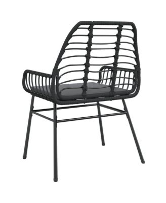 Garden Chair Black PE Rattan Standard size for adults