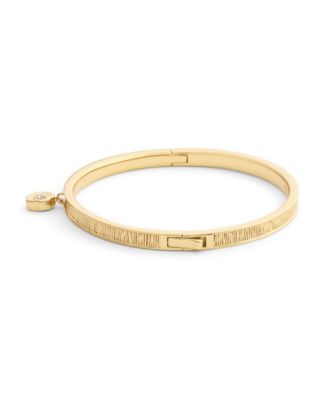 Gold Plated Tea Rose Charm Bangle Bracelets
