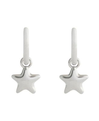 Minimal Star Huggie Drop Earrings