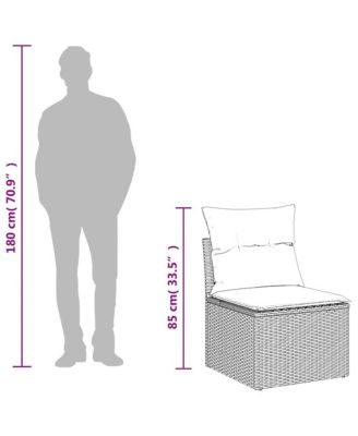 Garden Sofa Beige Poly Rattan Single Adjustable Feet