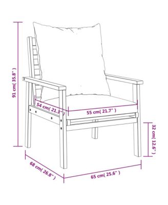 Sofa Chair Dark grey Solid acacia wood Modern