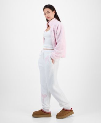Juniors' Sherpa Fleece Jogger Pants