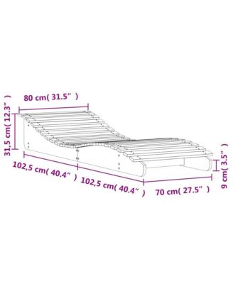 Sun Lounger White Solid pine wood 80.7 x 31.5 x 12.4 in Ergonomic
