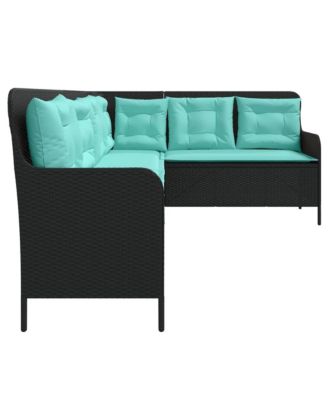 Patio Sofa Black, Turquoise