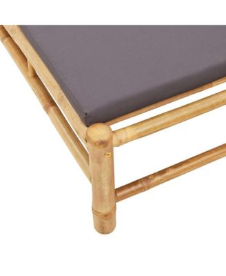 Sun Lounger Bamboo, Dark Grey Bamboo, 100% polyester Large