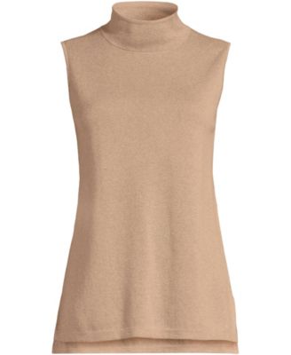 Women's Fine Gauge Sleeveless Mock Sweater