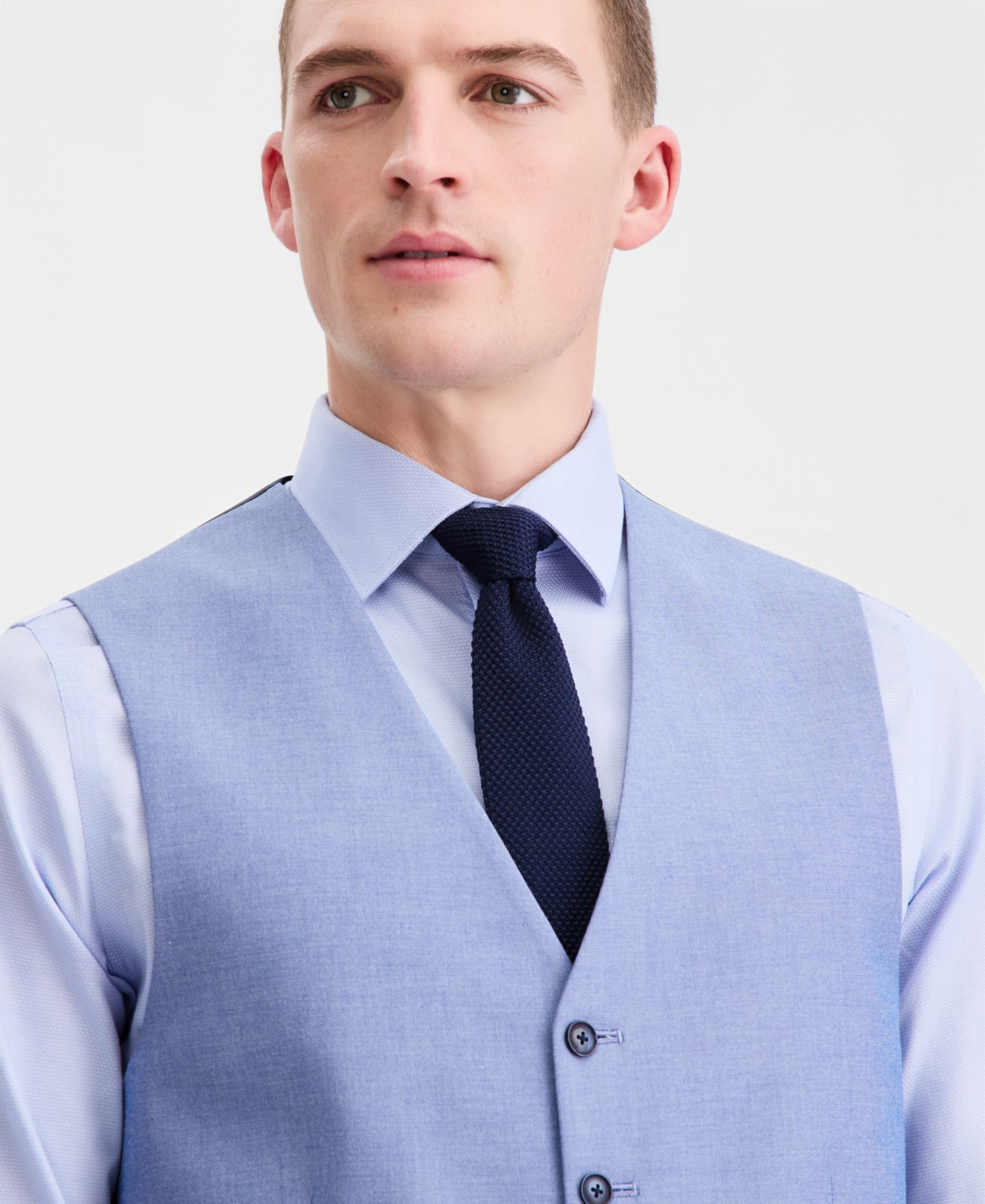 Мужской жилет Tommy Hilfiger Modern-Fit TH Flex Stretch Cotton Suit Separate Vest, цвет: Синий — фото 3
