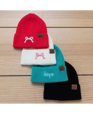 Women's Embroidered Hope Beanie - Teal