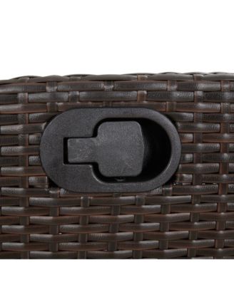 Reclining Garden Chair Set of 2 Brown PE rattan Standard