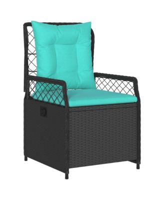 Reclining Patio Chair Black PE rattan Standard Size