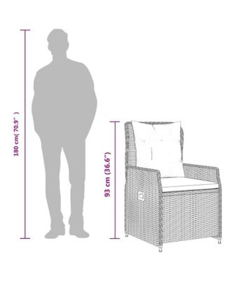 Reclining Patio Chair Brown, Red