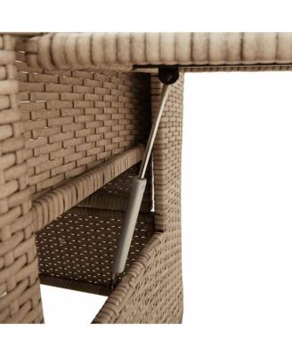 Reclining Garden Chair Beige PE rattan Standard