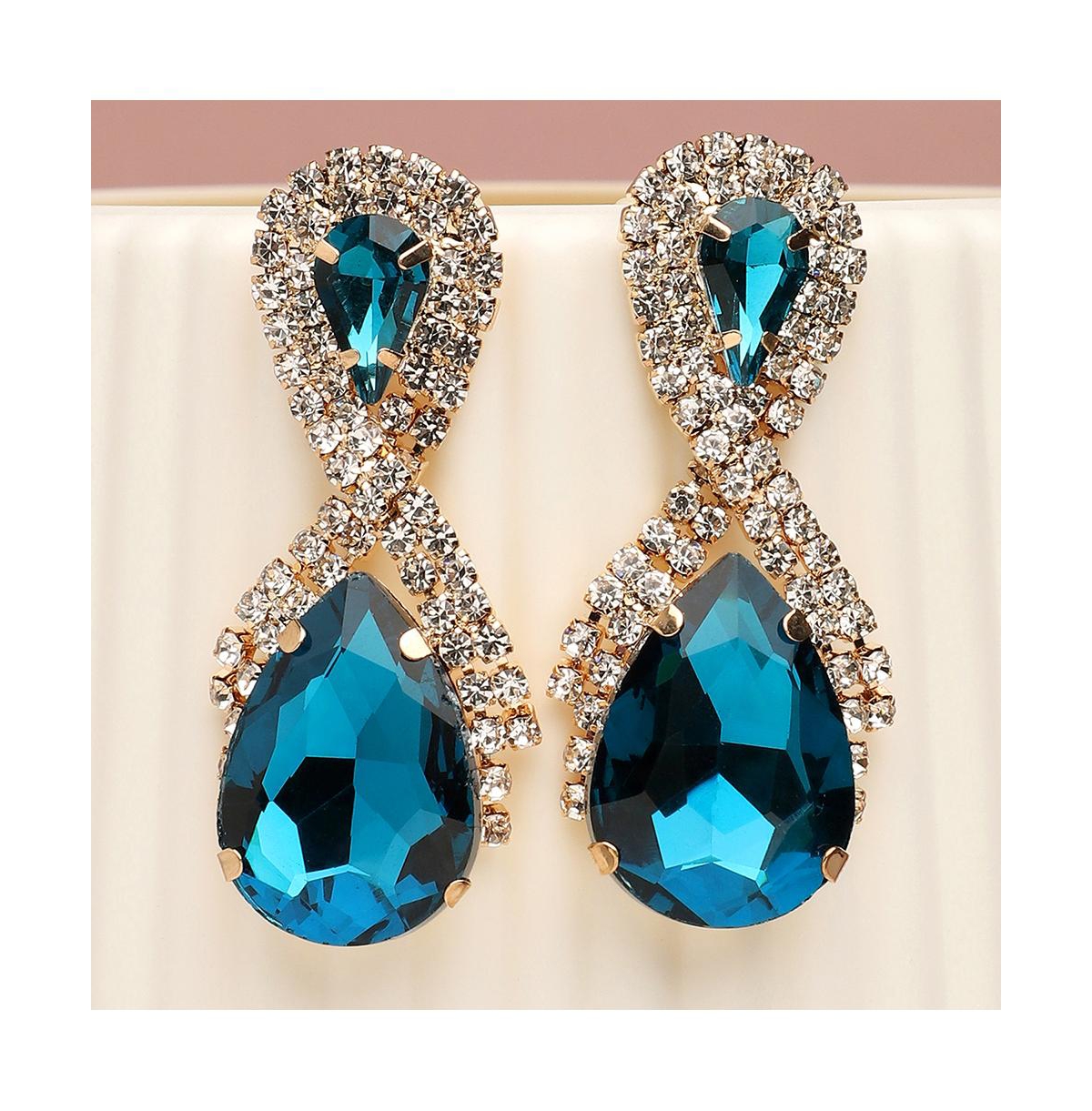 Sohi Teardrop Stone Drop Earrings