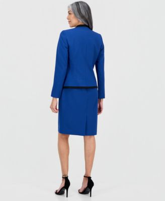 Women's Collarless Open-Front Jacket & Dress Set 