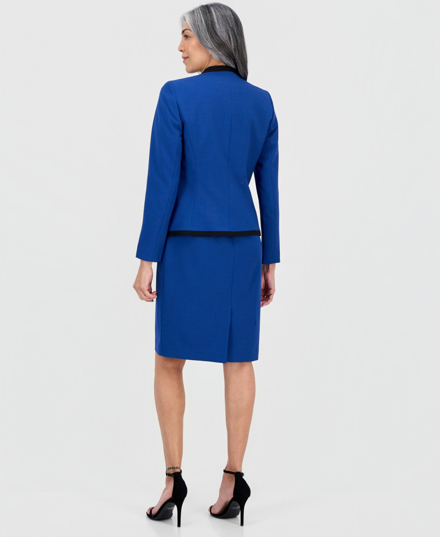 Women's Collarless Open-Front Ponte Jacket & 2 Piece Dress Suit, Regular & Petites