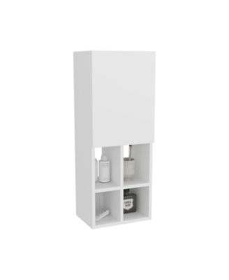Kinta Wall Cabinet, 1 Door, 6 Shelves, White