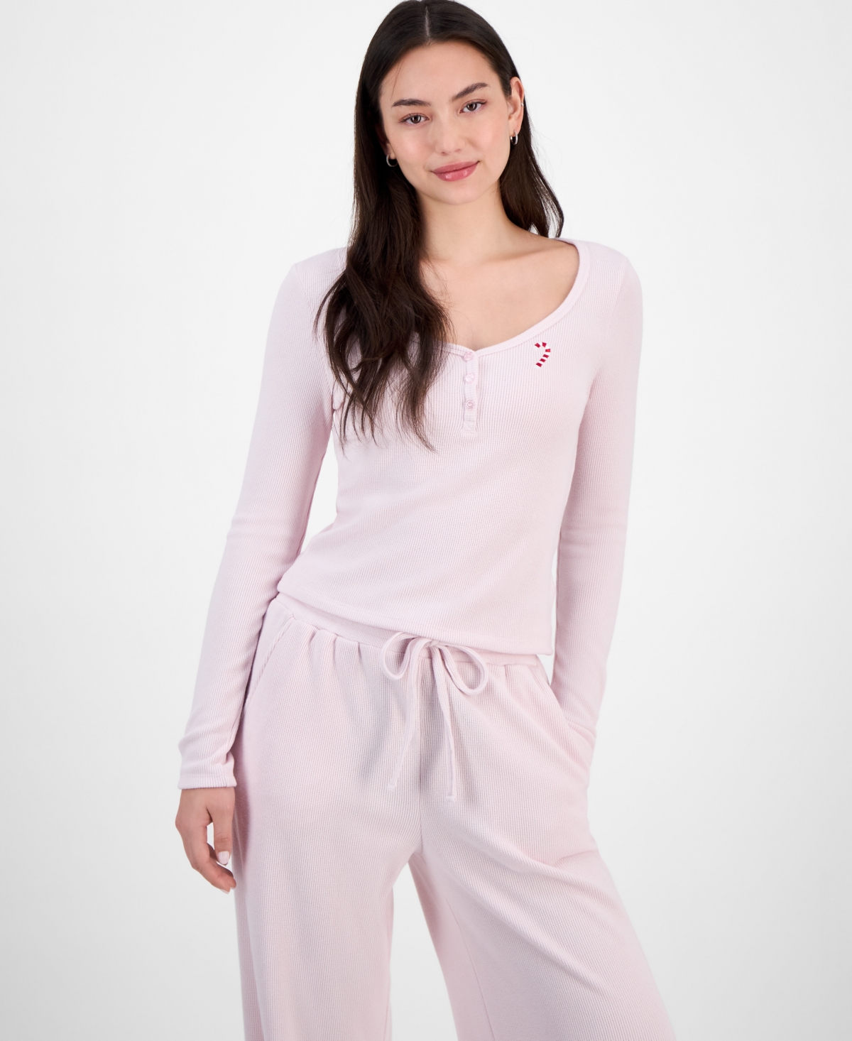 Madden Girl Juniors' Hacci-knit Wide-leg Sweatpants In Pink