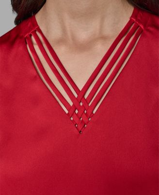 Women's Sleeveless V-Neck Blouse Top