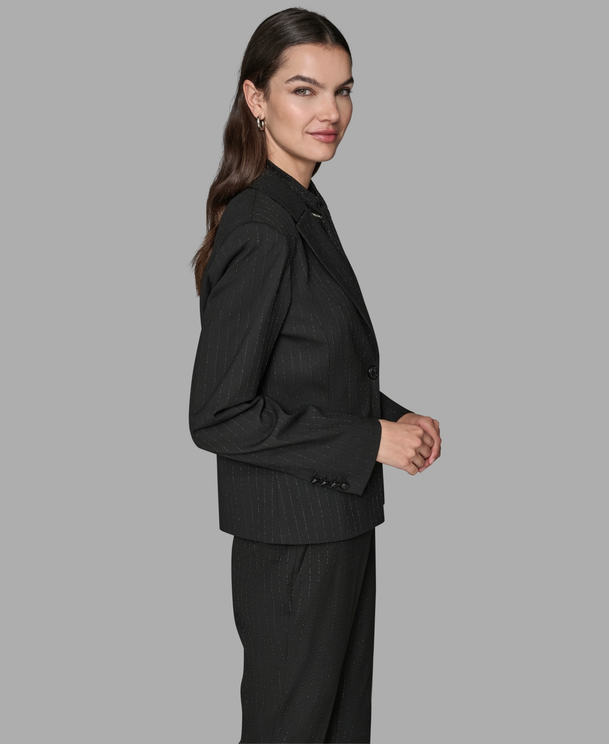 Karl Lagerfeld Paris Women's Novelty One Button Jacket