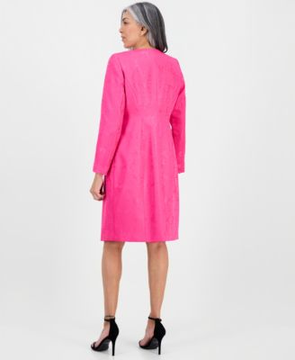 Women's Jacquard Jacket & Round-Neck Sheath Dress