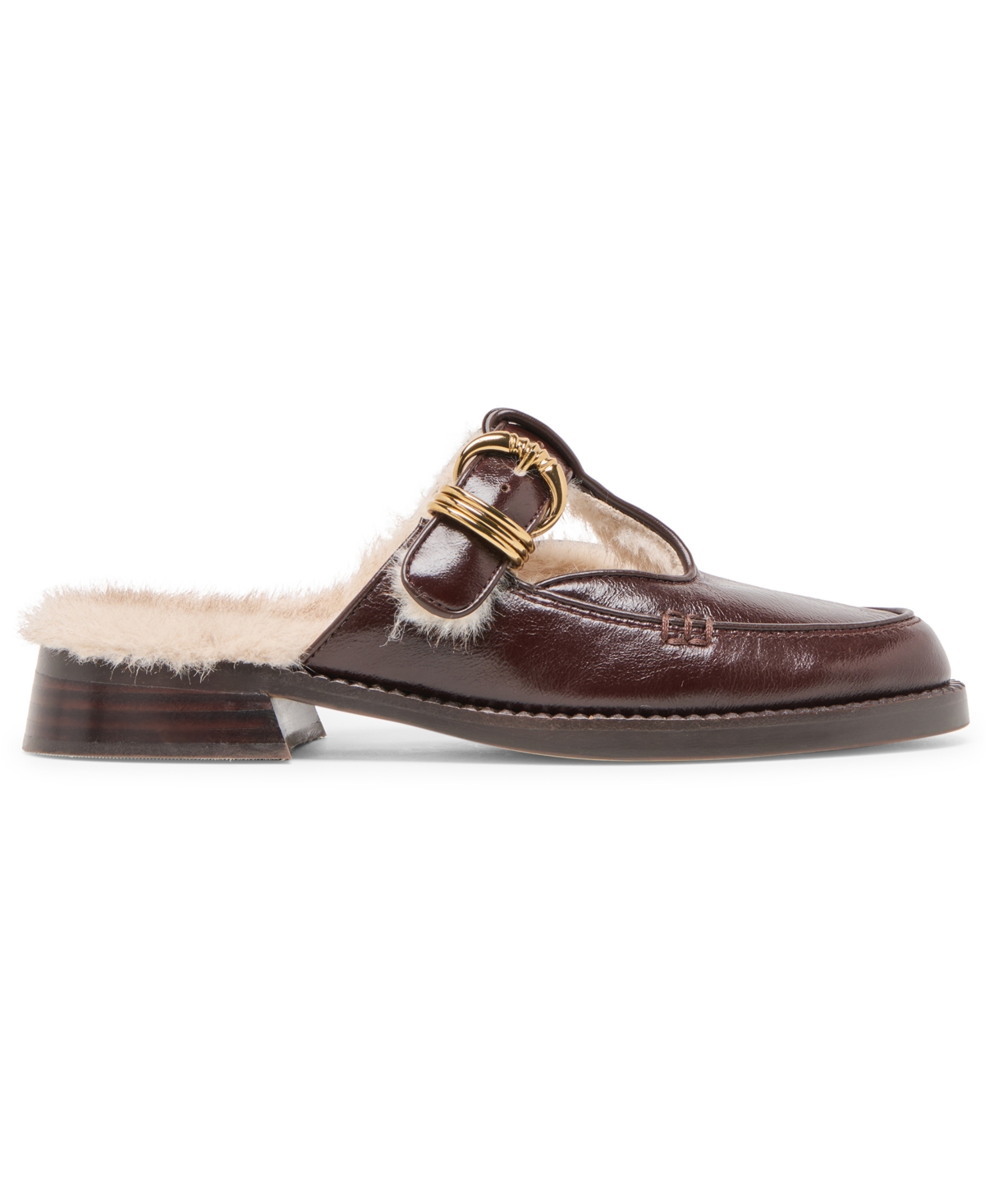 Dolce Vita Women's Harlah Plush Cut Out Cozy Mule Flats In Brown