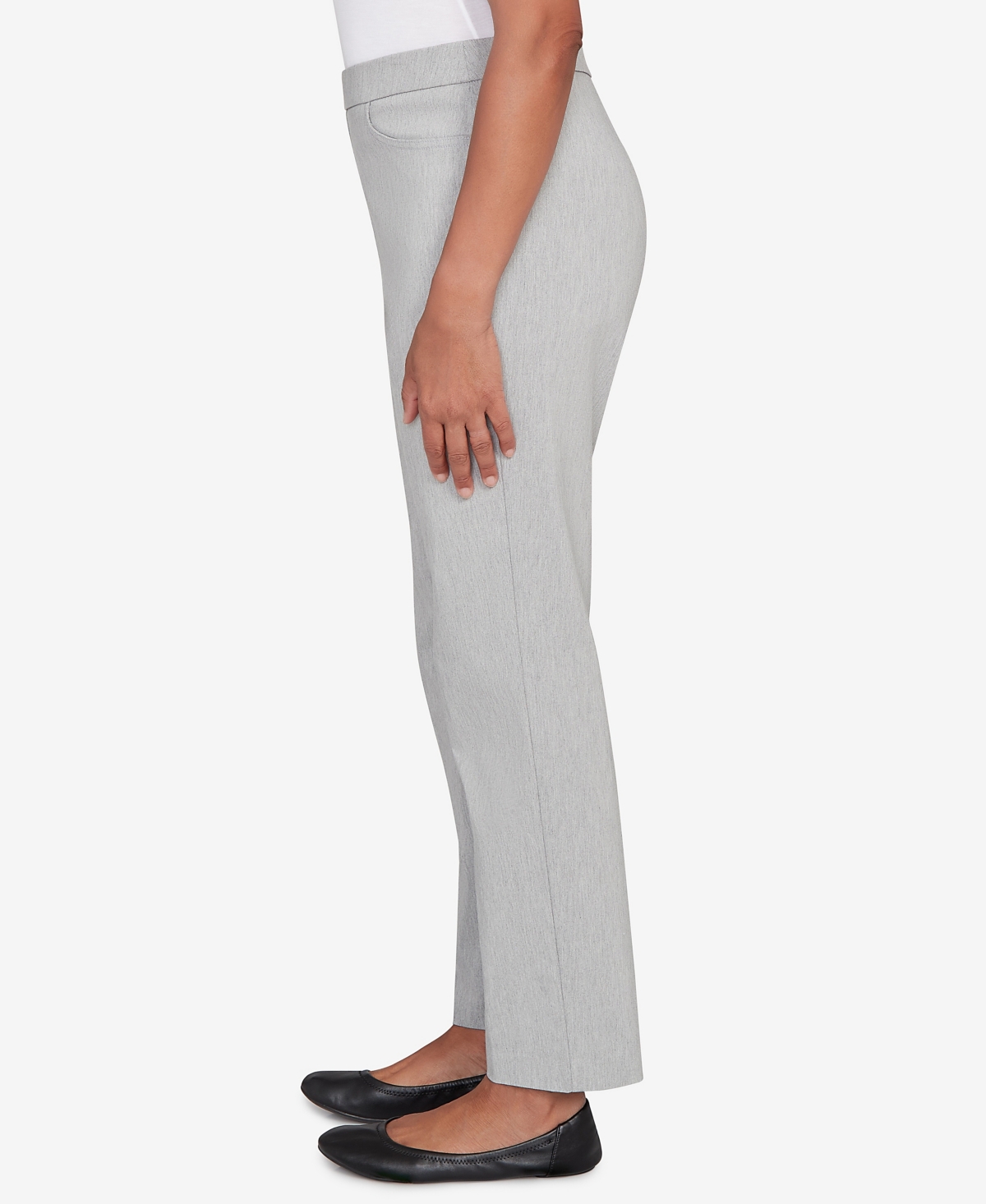 Alfred Dunner Petite Stockbridge Modern Millennium Average Length Pants In Gray