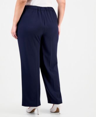 Plus Size Colorblocked Mid-Rise Wide-Leg Pantsuit 