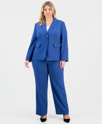 Plus Size Shawl-Collar Jacket & Mid-Rise Wide-Leg Pants 
