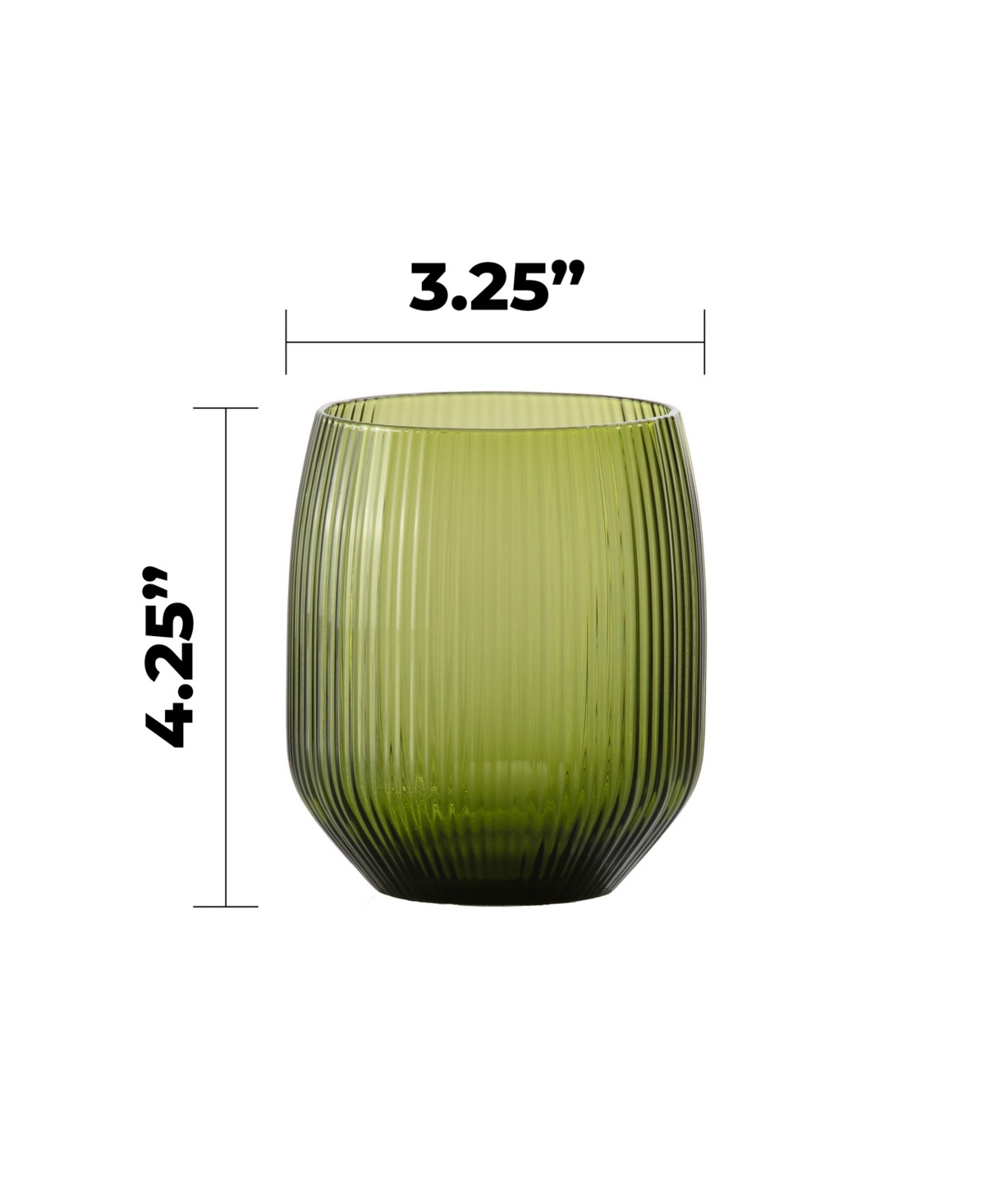 Fortessa Estiva Textured Tall Tumbler Glasses, Set Of 4 In Green