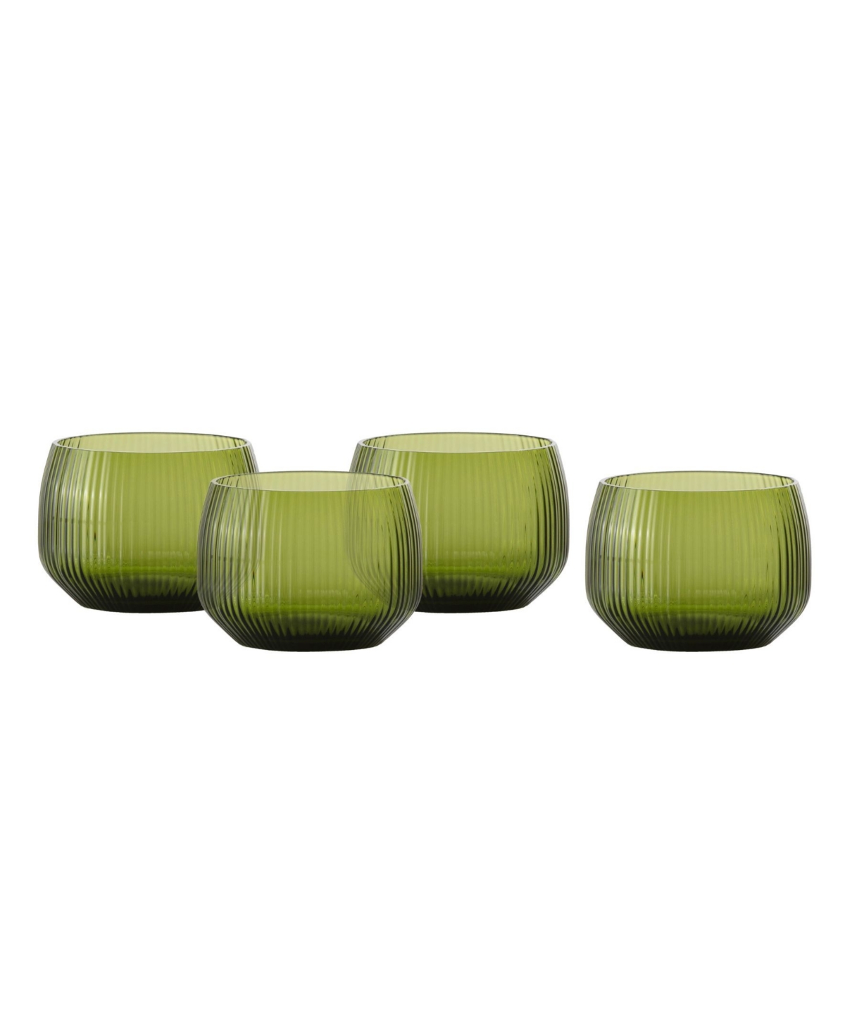 Fortessa Estiva Textured Short Tumbler Glasses, Set Of 4 In Green