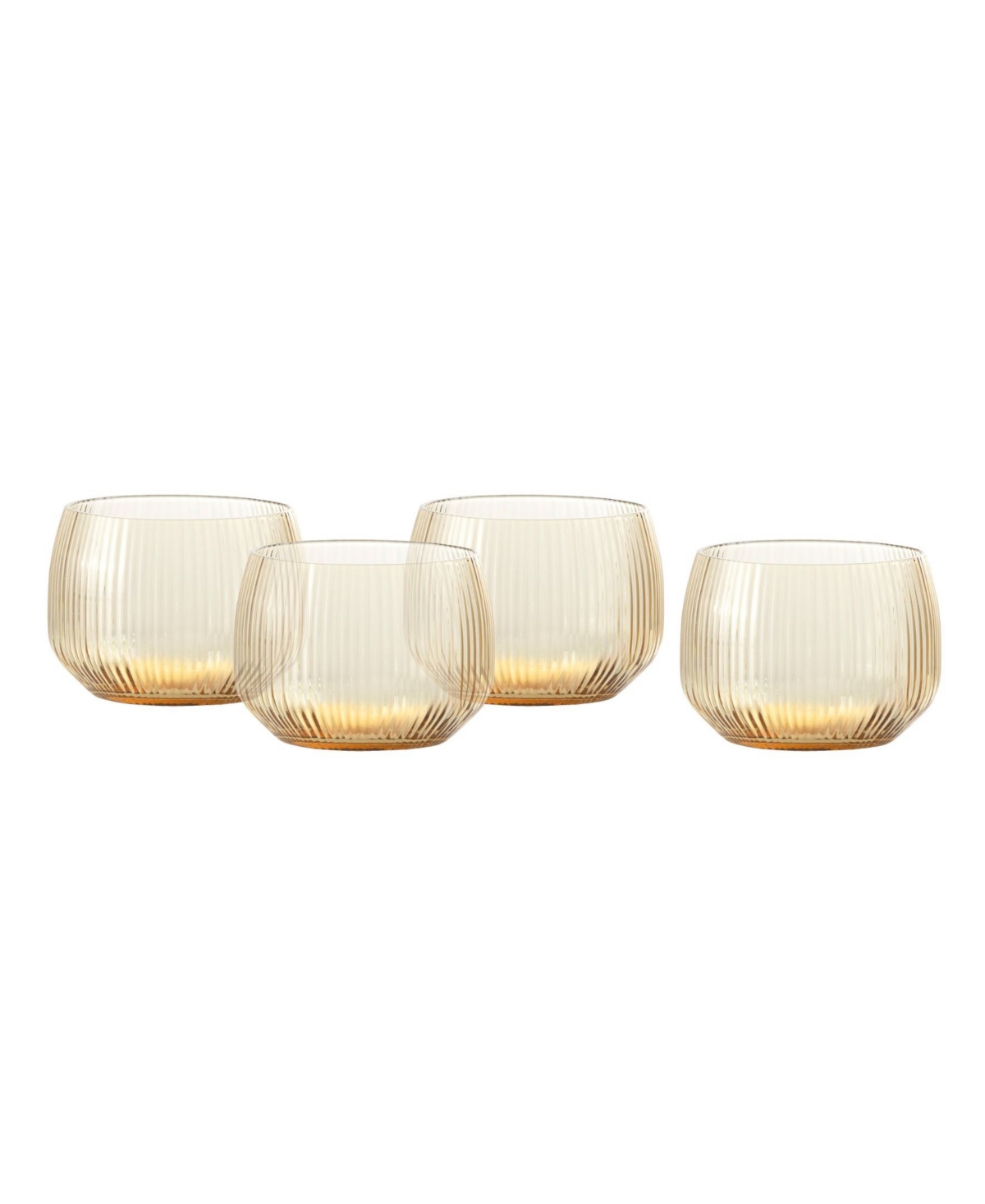 Fortessa Estiva Textured Short Tumbler Glasses, Set Of 4 In Neutral