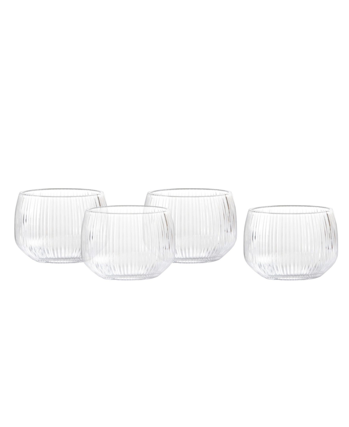 Fortessa Estiva Textured Short Tumbler Glasses, Set Of 4 In Transparent