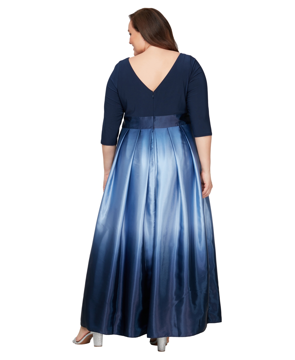 Sl Fashions Plus Size Ombre Ballgown In Blue